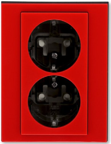 Розетка с заземлением ABB EPJ Levit 1-м. 2 мод. шторки красный/дымчатый черный фото Розетка с заземлением ABB EPJ Levit 1-м. 2 мод. шторки красный/дымчатый черный картинка